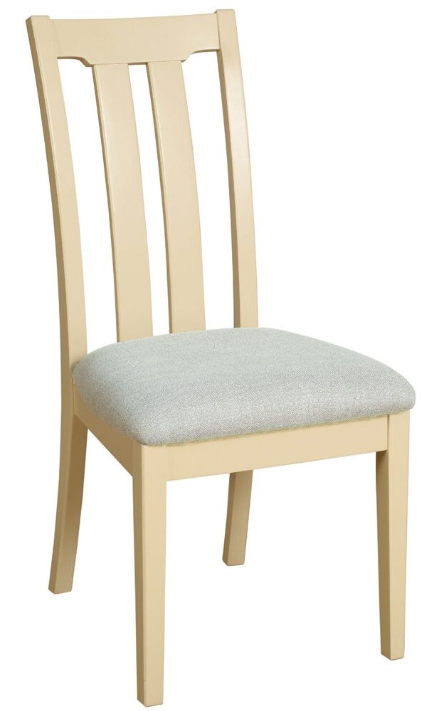Lundy Ivory Painted Slatted Back Dining Chair Sold In Pairs