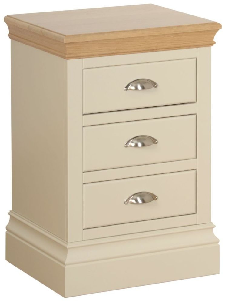 Lundy Ivory Painted 3 Drawer Bedside Cabinet