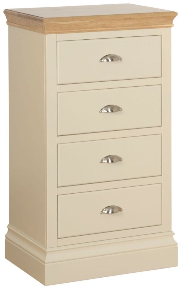 Lundy Ivory Painted 4 Drawer Wellington Chest