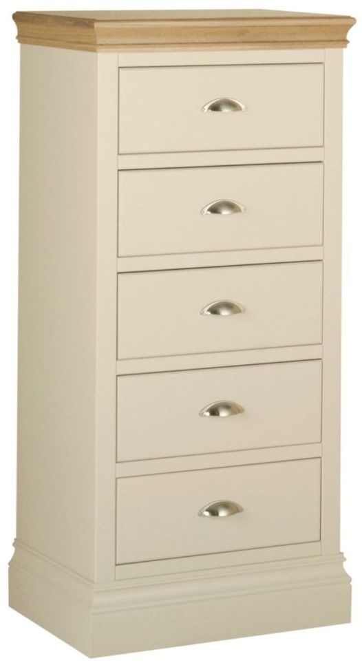 Lundy Ivory Painted 5 Drawer Wellington Chest