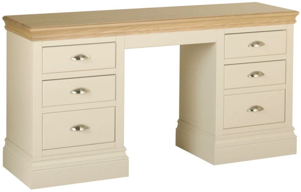 Lundy Ivory Painted Double Pedestal Dressing Table