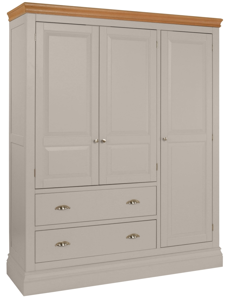 Lundy Moon Grey Painted 3 Door Triple Wardrobe