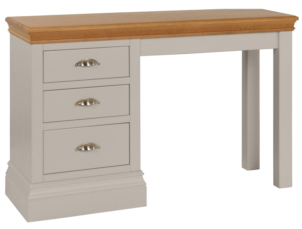 Lundy Moon Grey Painted Single Pedestal Dressing Table