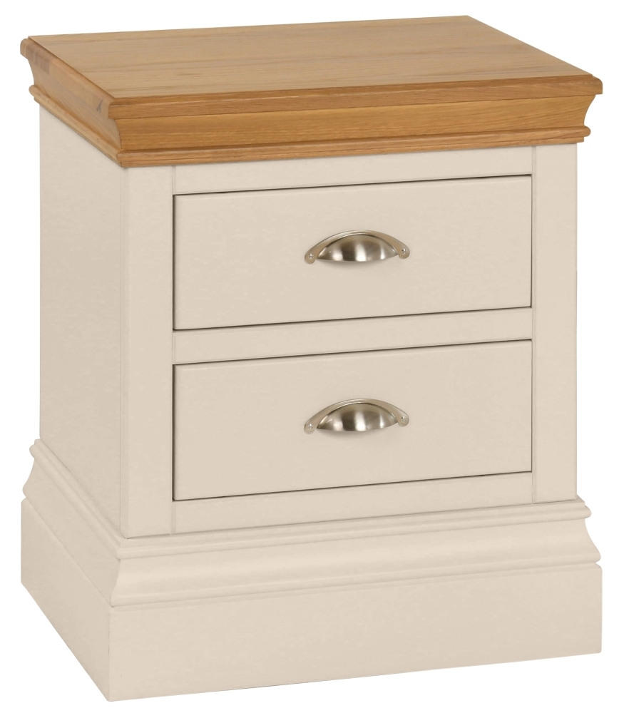 Lundy Old Lace Painted 2 Drawer Bedside Cabinet