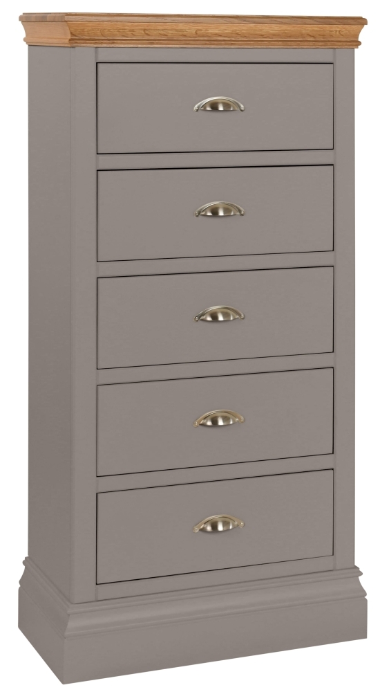 Lundy Slate Painted 5 Drawer Wellington Chest