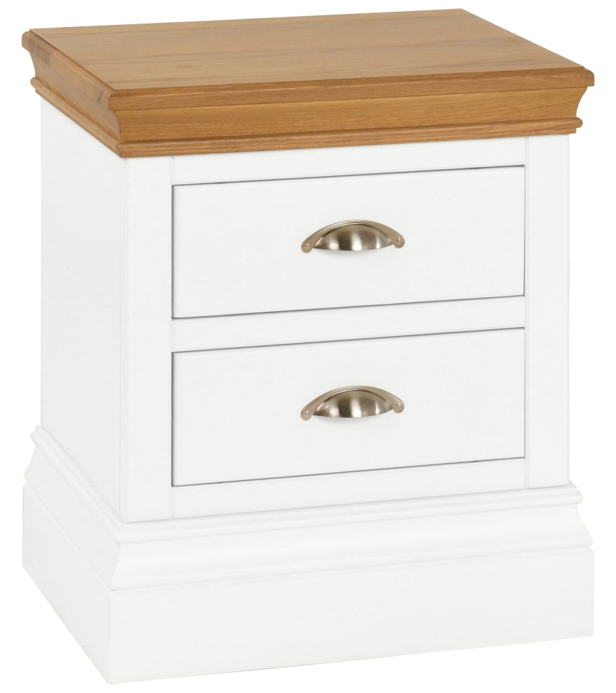 Lundy White Painted 2 Drawer Bedside Cabinet