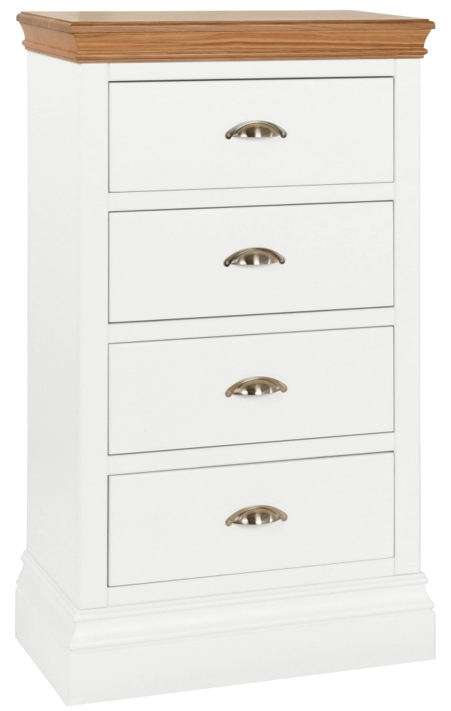 Lundy White Painted 4 Drawer Wellington Chest