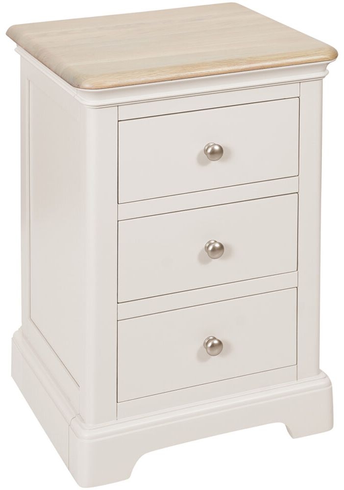 Lydford Grey Mist Painted 3 Drawer Bedside Cabinet