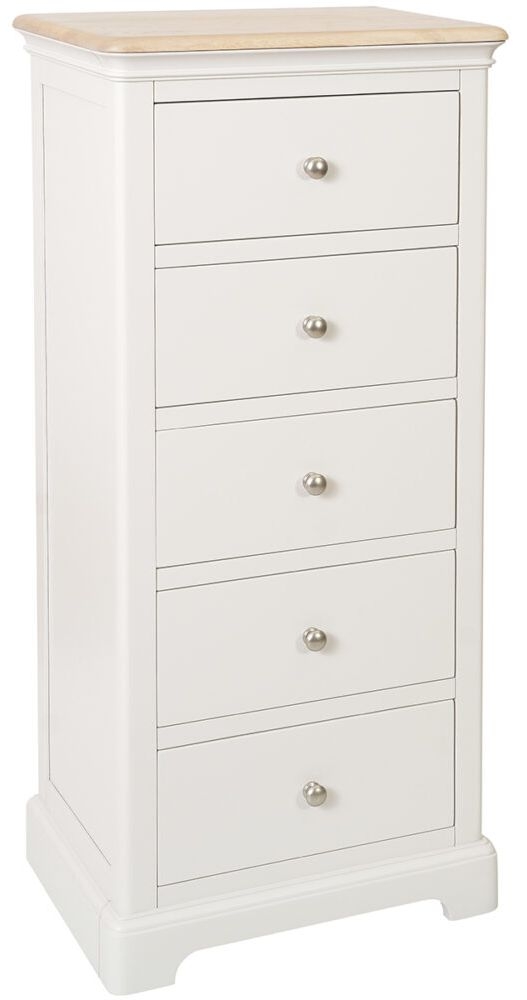 Lydford Grey Mist Painted 5 Drawer Wellington Chest