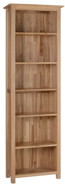 New Oak Narrow High Bookcase
