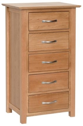 New Oak 5 Drawer Wellington Chest