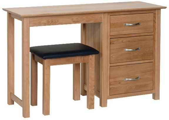 New Oak Single Pedestal Dressing Table