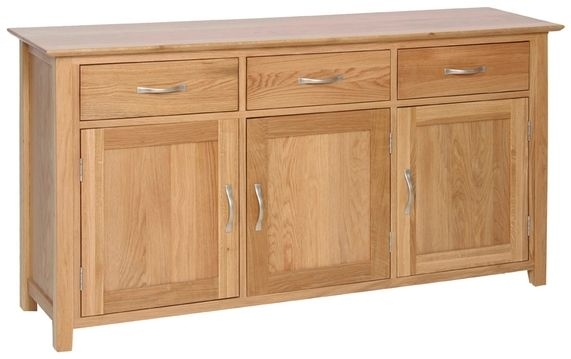 New Oak 3 Door Large Sideboard