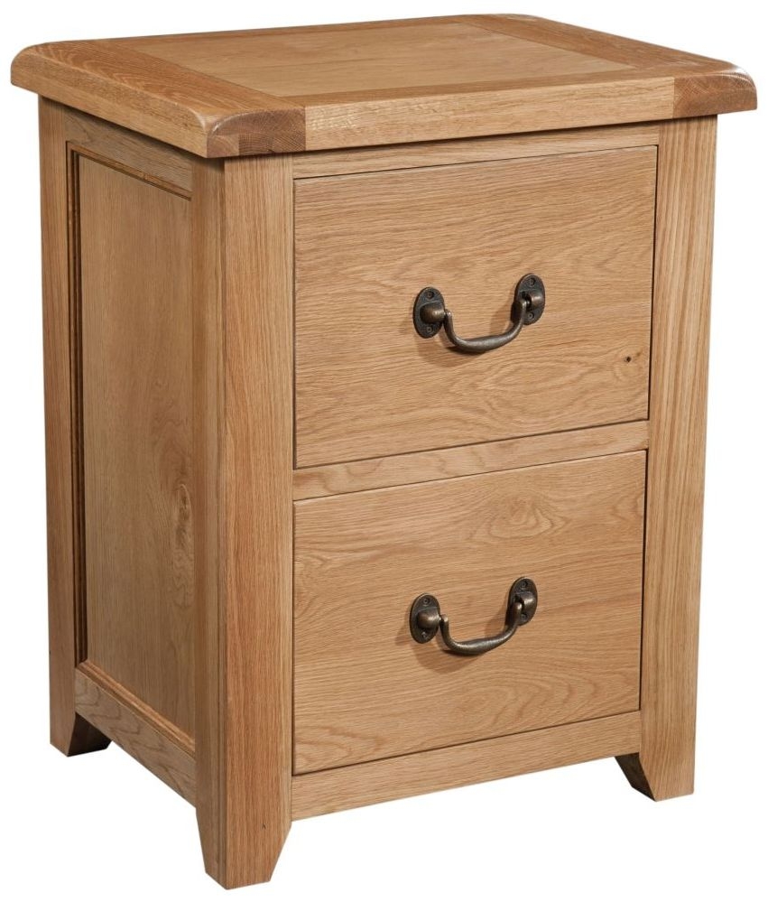 Somerset Oak 2 Drawer Filing Cabinet