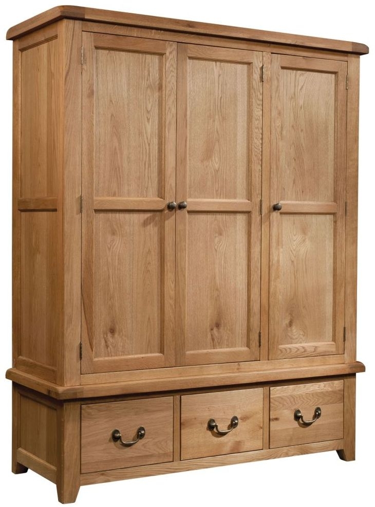 Somerset Oak 3 Door Triple Wardrobe