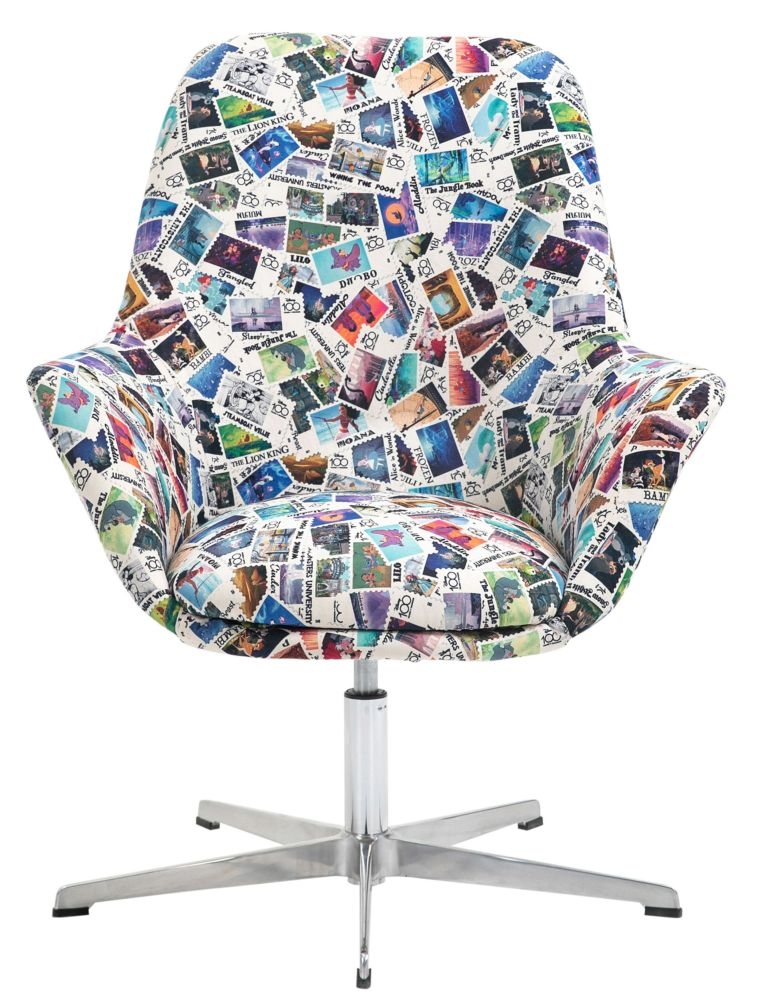 Disney 100 Years Multi Coloured Fabric Egg Swivel Chair