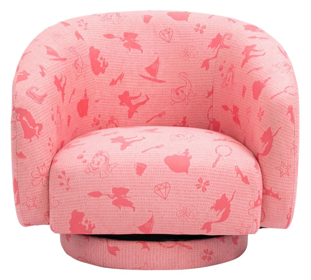 Disney Princess Pink Fabric Accent Swivel Chair