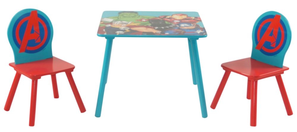 Disney Marvel Avengers Blue Square Dining Table And 2 Chair