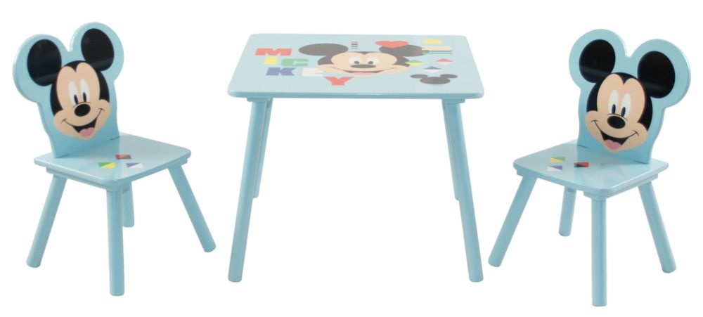 Disney Mickey Mouse Blue Square Dining Table And 2 Chair