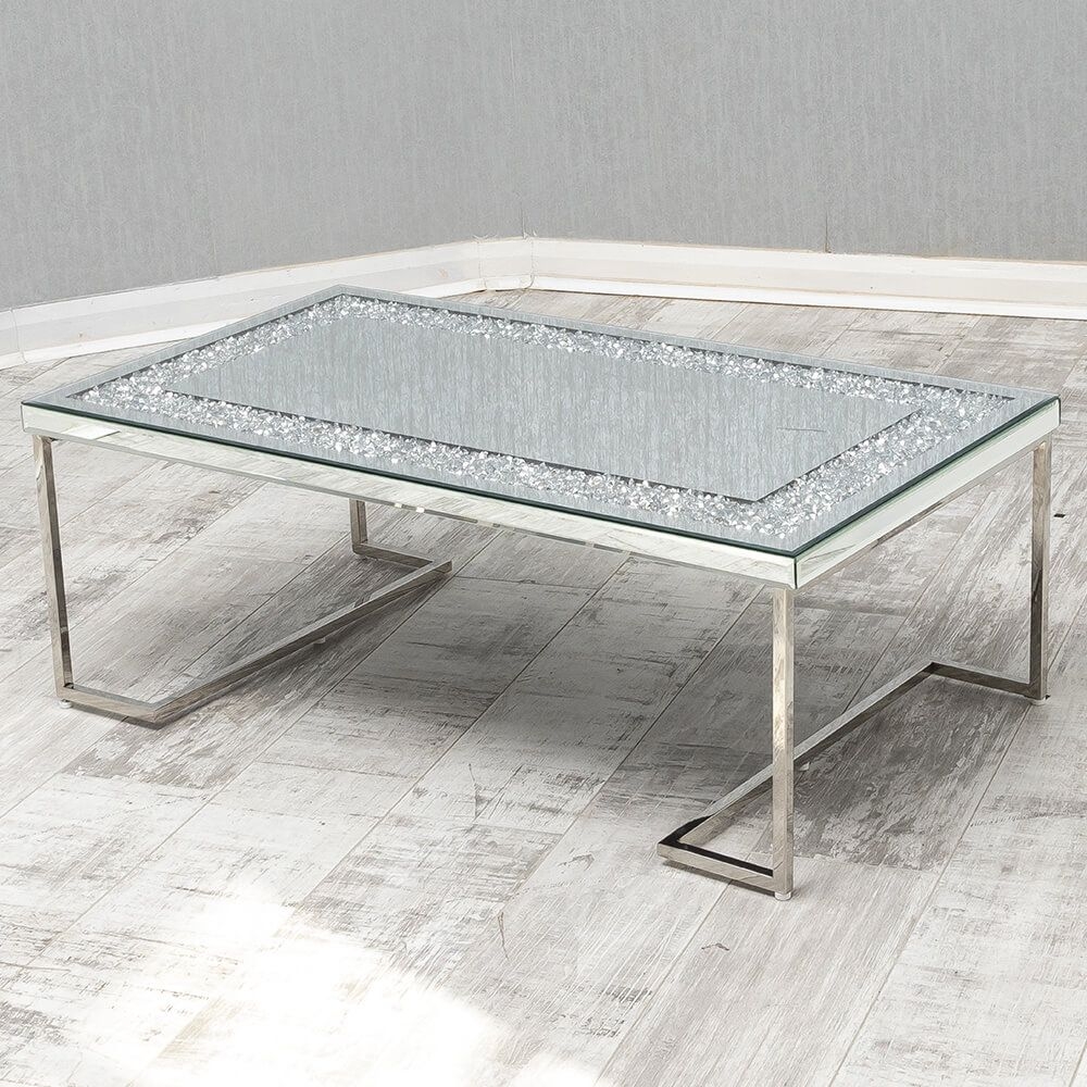 Arcadia Crushed Diamond Mirrored Coffee Table