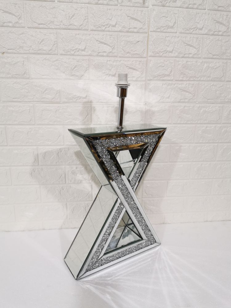 Arcadia Crushed Diamond Mirrored Lamp