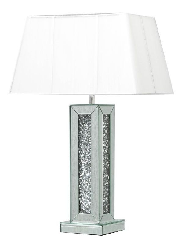Arcadia White Crushed Diamond Mirrored Table Lamp