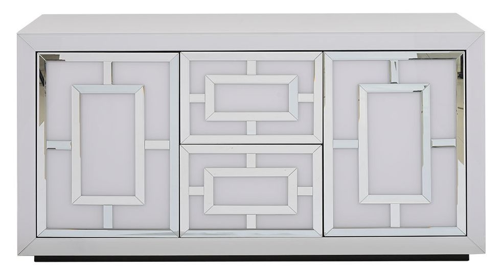 Ashford White Glass 2 Door Sideboard