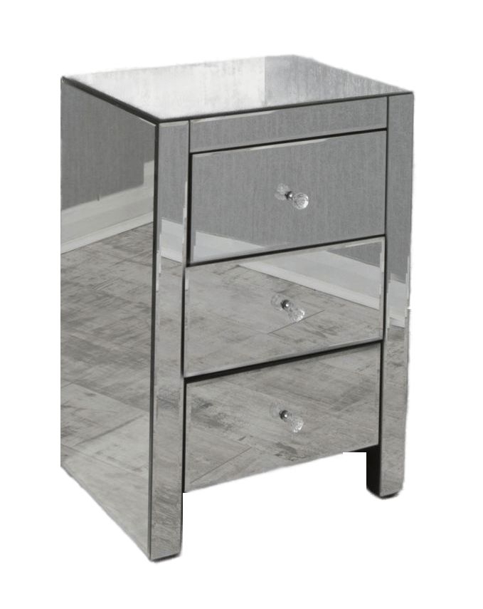 Avalon Mirrored 3 Drawer Bedside Cabinet