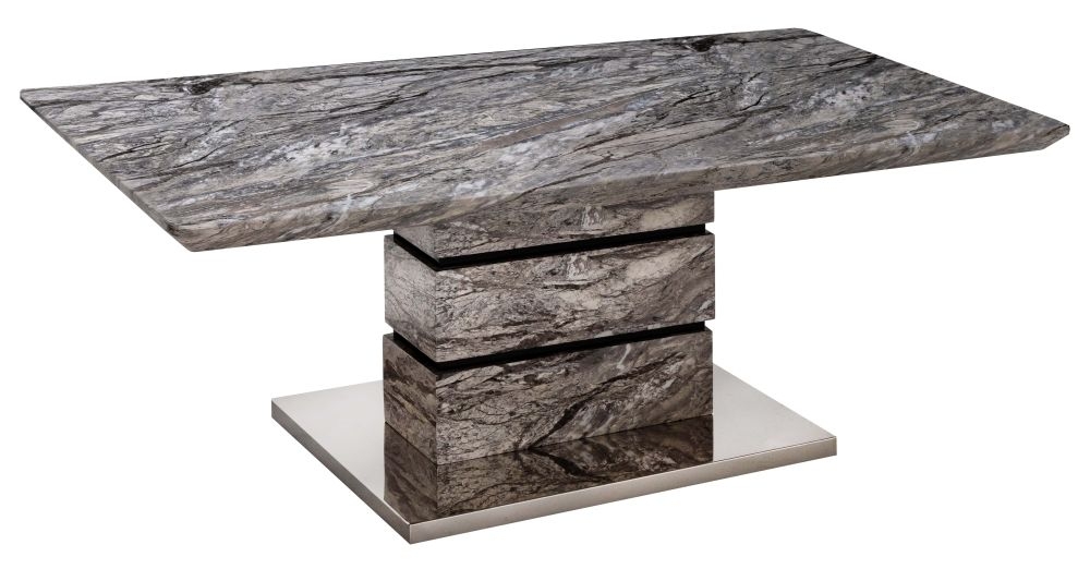 Carville Grey High Gloss Marble Effect Coffee Table