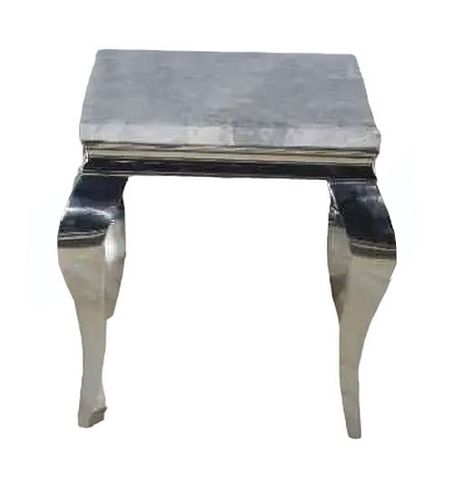 Davis Grey Faux Marble And Chrome Lamp Table