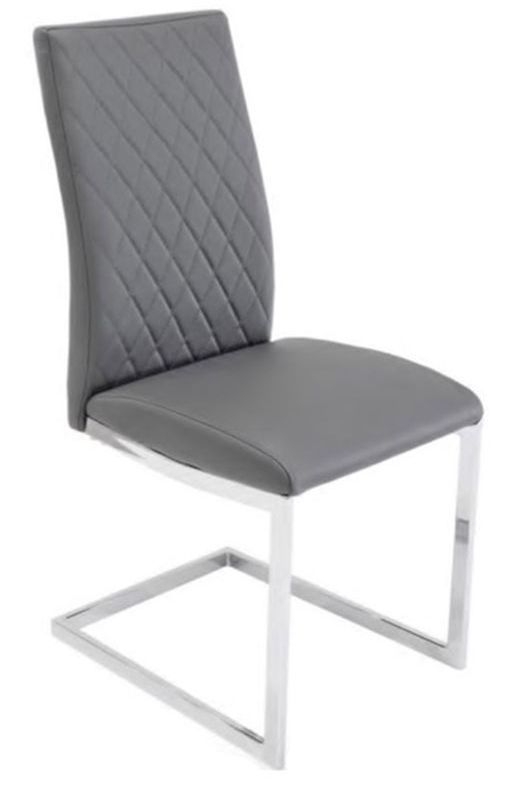 Leeton Grey Faux Leather Dining Chair Set Of 4