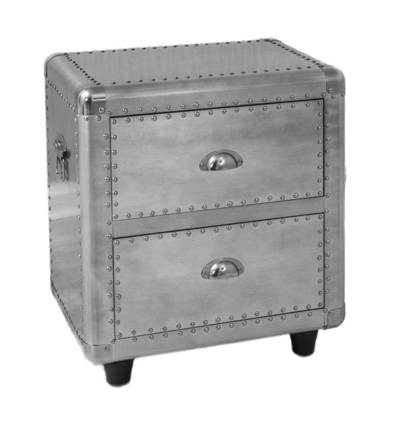 Kent Aluminium 2 Drawer Bedside Cabinet