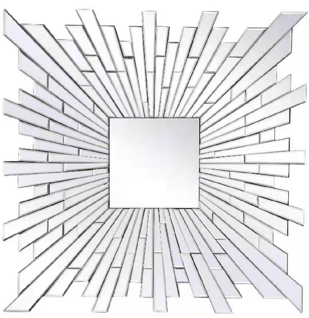 Square Star Burst Wall Mirror 110cm X 110cm