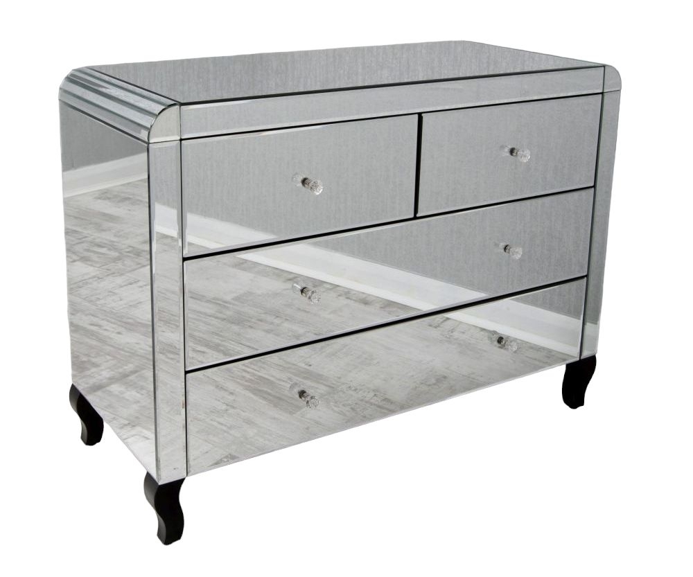 Novato Mirrored 22 Drawer Chest With Curved Edges