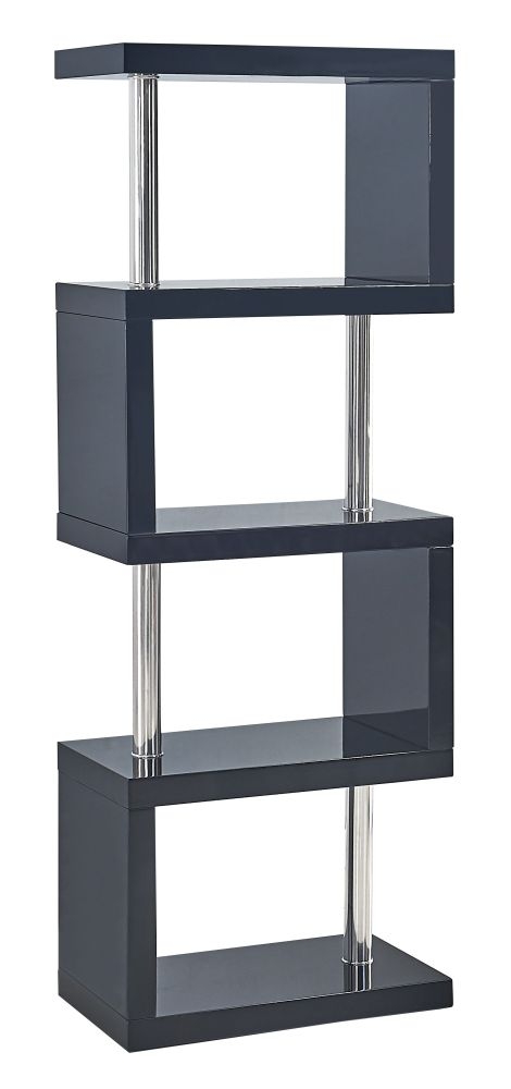 York Black High Gloss Bookcase