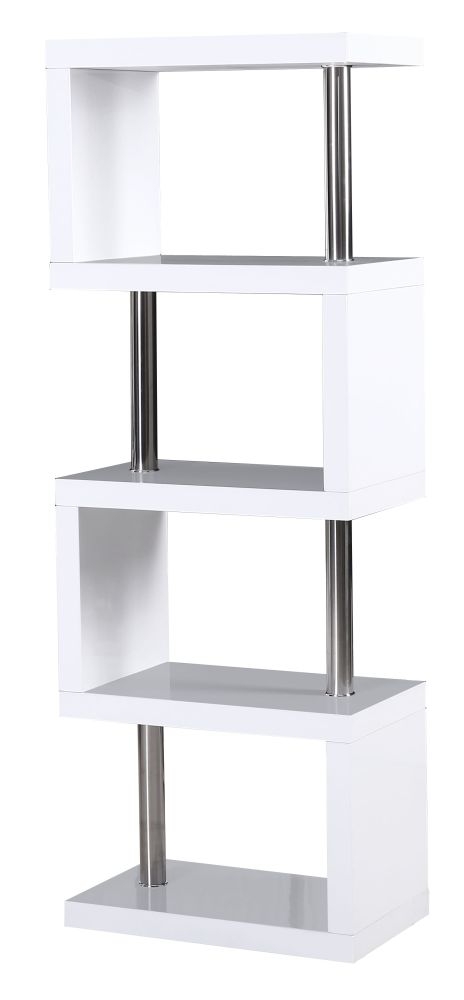 York White High Gloss Bookcase