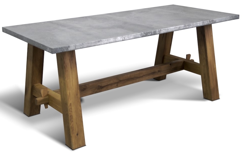 Ecomatrix Wild Oak Zink Age 8 Seater Rectangular Dining Table 200cm