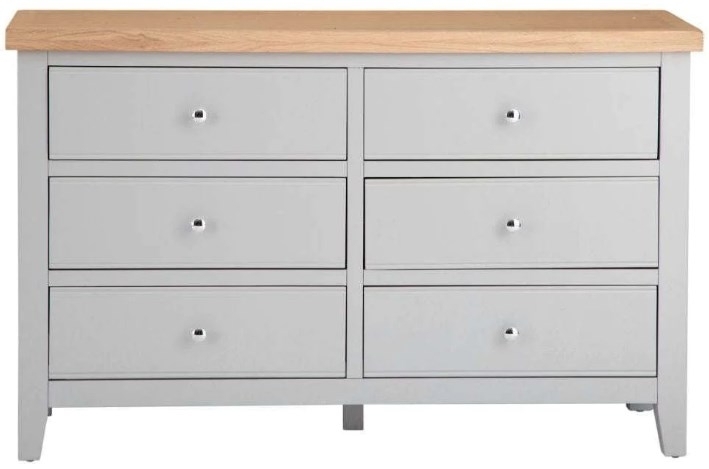 Aberdare Oak And Grey Painted 6 Drawer Chest