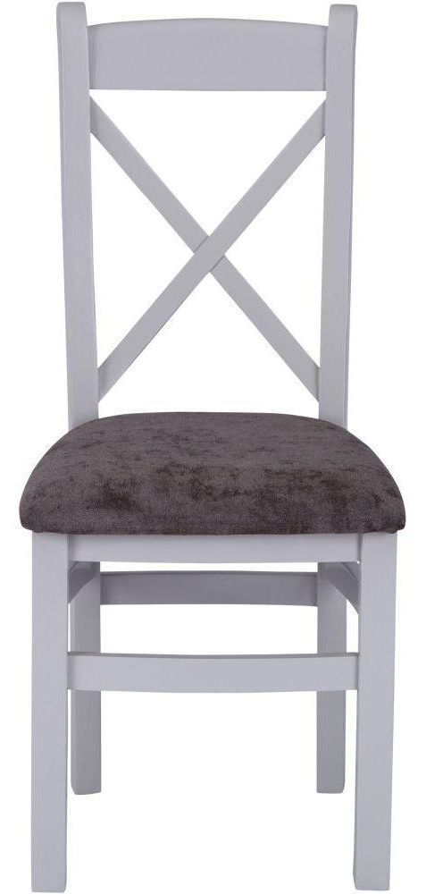 Aberdare Grey Painted Cross Back Dining Chair Sold In Pairs