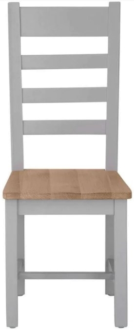 Aberdare Grey Painted Ladder Back Dining Chair With Wooden Seat Sold In Pairs