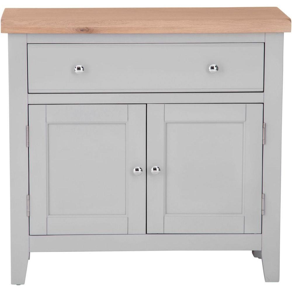 Aberdare Oak And Grey Painted 2 Door 1 Drawer Small Sideboard
