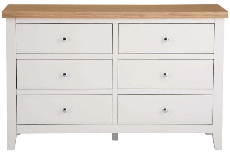 Aberdare Oak And White Painted 6 Drawer Chest