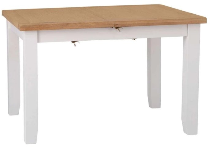 Aberdare Oak And White Painted 120cm Butterfly Extending Dining Table