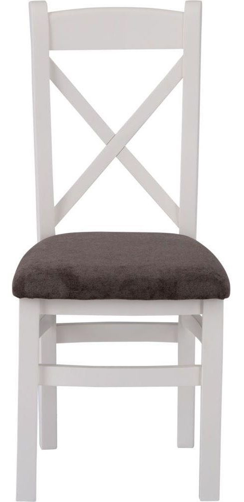 Aberdare White Painted Cross Back Dining Chair Sold In Pairs