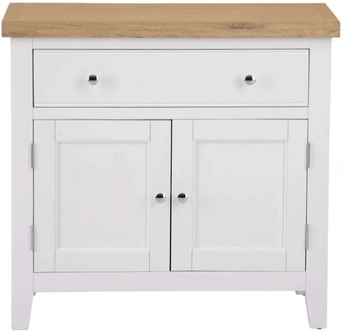 Aberdare Oak And White Painted 2 Door 1 Drawer Small Sideboard