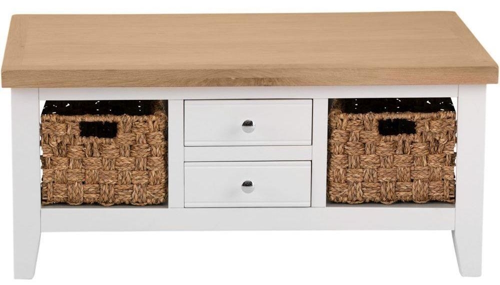 Aberdare Oak And White Painted 2 Drawer Coffee Table