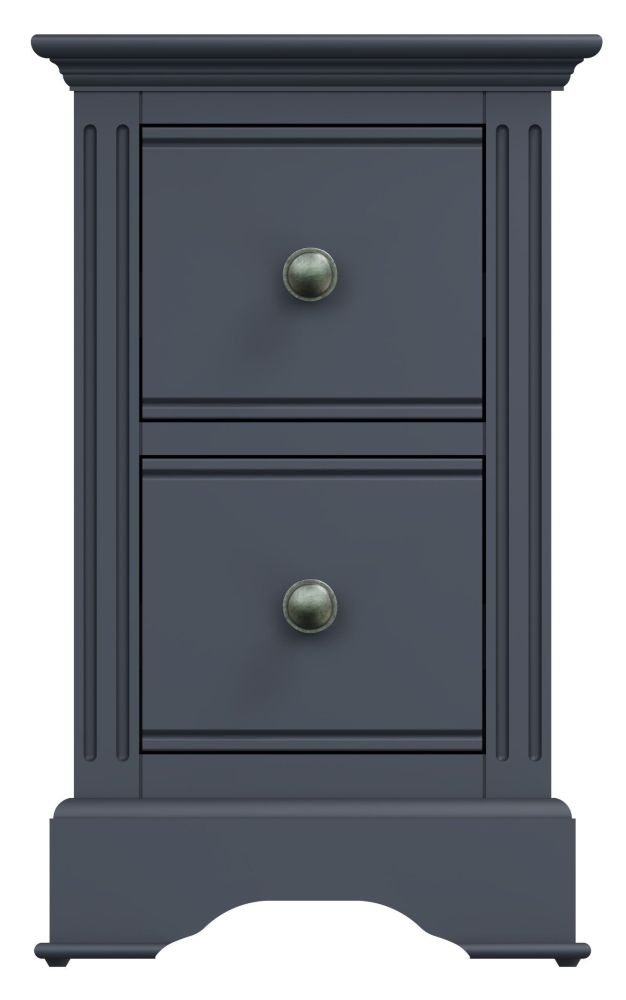 Ashby Midnight Grey Painted 2 Drawer Bedside Cabinet