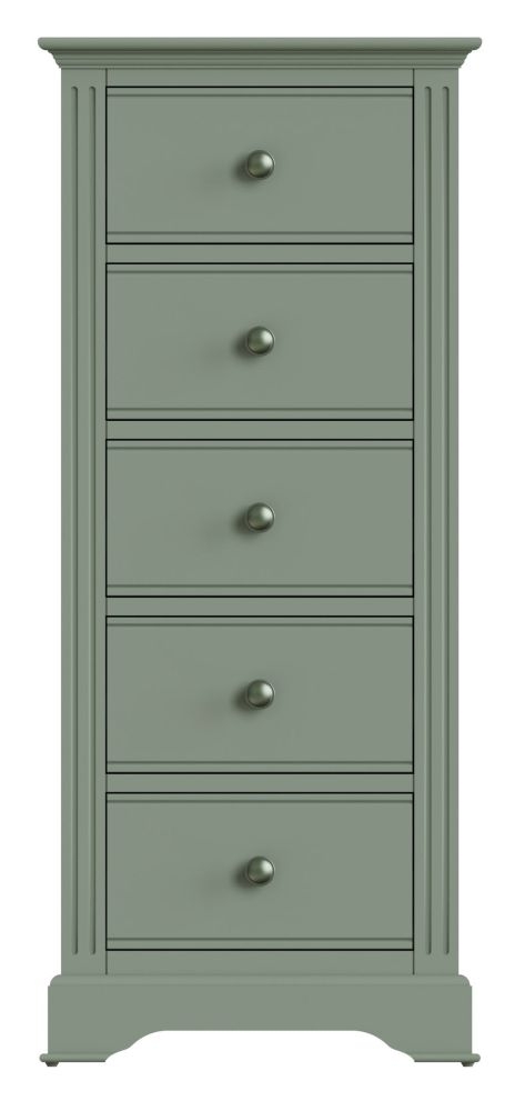 Baldwin Green Painted 5 Drawer Narrow Chest