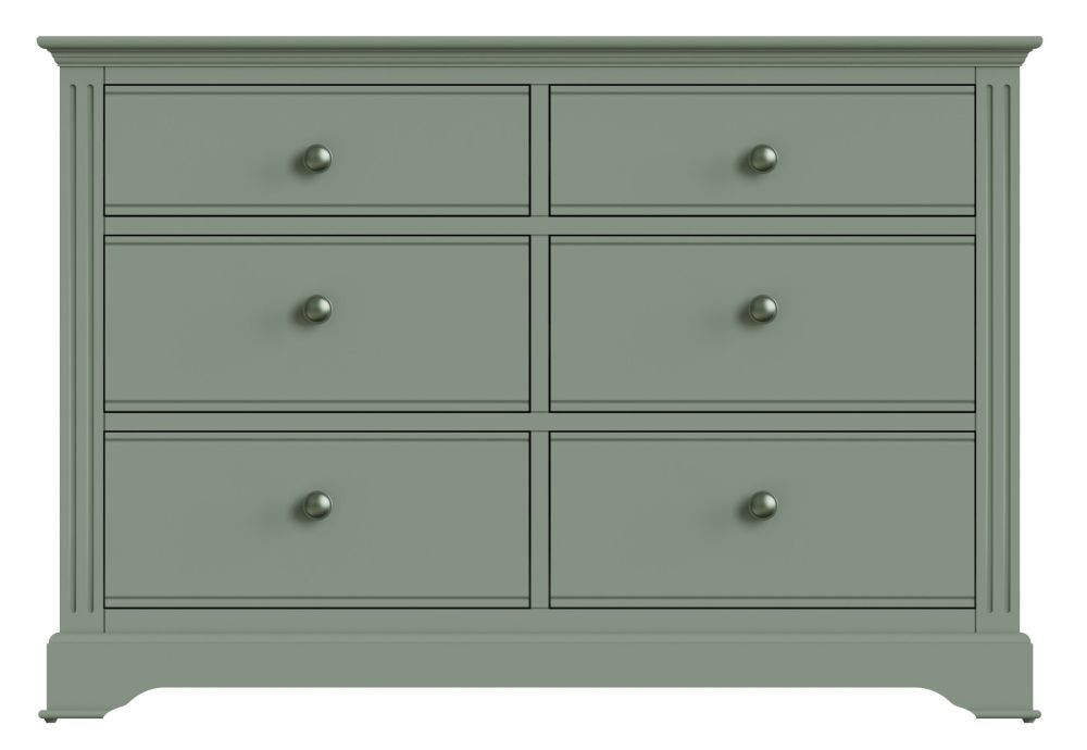 Baldwin Green Painted 6 Drawer Chest