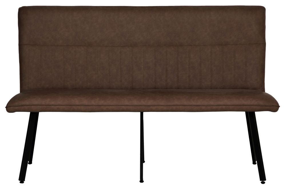 Brown Faux Leather 130cm Dining Bench